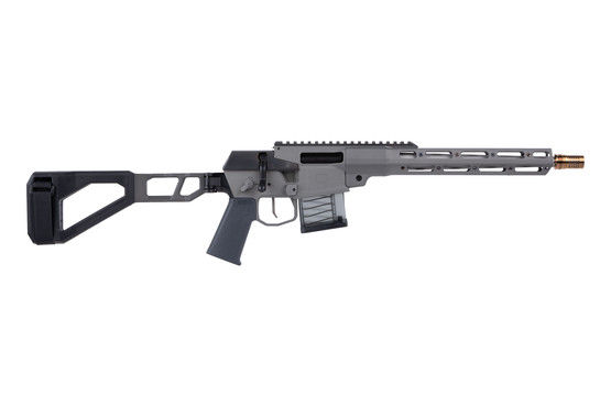 Q 12" Mini Fix 5.56 Bolt Action Pistol has a grey finish